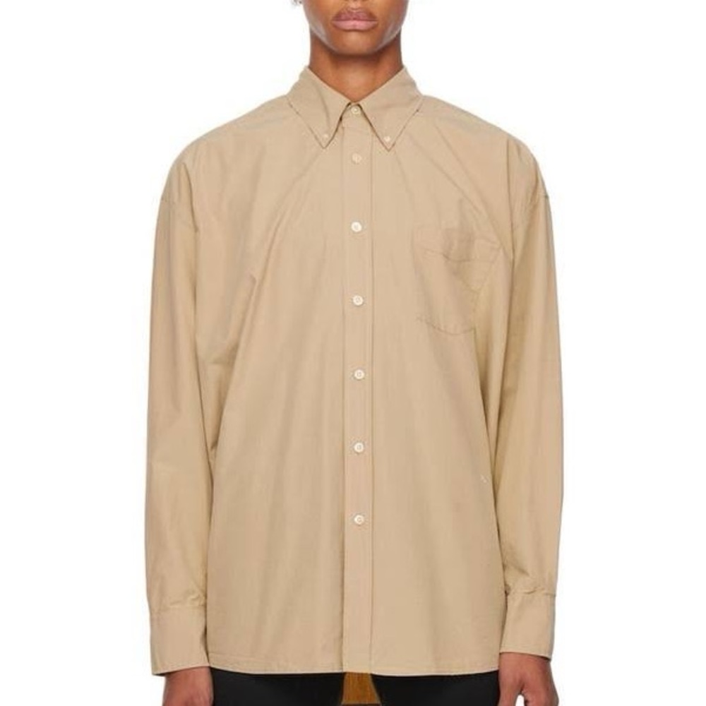 TOMMY HILFIGER cotton shirt casual camel sand